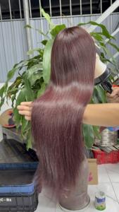 Peluca de Cabello Humano Liso Rojo Rosado al por Mayor, Cabello Virgen Vietnamita - Product Image 2