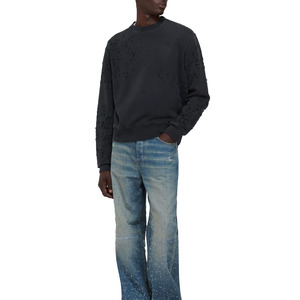 Sudadera Negra de Cuello Redondo para Hombre con Diseño de Puntos, Corte Regular, Tejido de Algodón, Estilo Casual para Otoño - Product Image 3