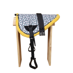 Horse Riding Bareback Saddle Pad Stirrup Matching Girth <b>Memory</b> <b>Foam</b> <b>Cushioned</b> <b>Seat</b> Yellow - Product Image 1