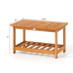 Tavolino da Caffè Contemporaneo Robusto con Ripiano Inferiore, Multiuso per Interni ed Esterni, Tavolo Centrale per Soggiorno - Product Image 4