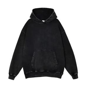 Sudadera con Capucha Extra Grande para Hombre, Color Sólido, Algodón French Terry, Estilo Casual, con Bolsillo Canguro y Puños Acanalados - Product Image 4