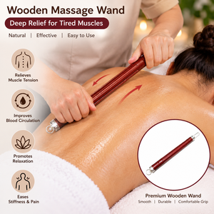 Bâton de massage thaïlandais en bois, bâton de réflexologie en bois, outil traditionnel pour les mains, la tête, le visage et le corps, de Agate Export - Product Image 1