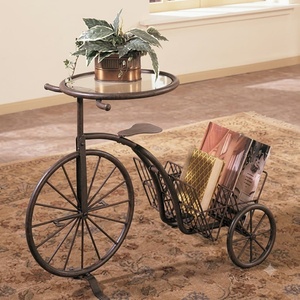 Wrought Iron Traditional Antique Magazine <b>Rack</b> Glass Top End Table Metal Book Holder <b>for</b> Living Room Furniture - Product Image 2