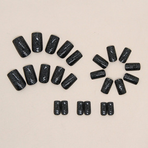 <span class=keywords><strong>Uñas</strong></span> Postizas Cuadradas Negras Cortas de <span class=keywords><strong>Navidad</strong></span> al por Mayor, <span class=keywords><strong>Uñas</strong></span> a Presión Personalizadas de Alta Calidad con Marca Privada - Product Image 4