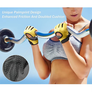 Gants de vélo demi-doigts respirants en maille avec paume en gel, service OEM de logo personnalisé, vente directe usine pour grossistes en cyclisme - Product Image 4