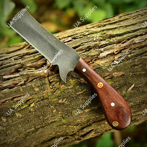 มีดคาวบอยคุณภาพสูง เหล็กคาร์บอน 1095 แบบฟูลแทง ด้ามไม้พะยูง พร้อมปลอกแบบแพนเค้ก ราคาขายส่ง - Product Image 5