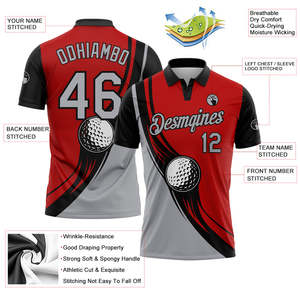 <b>Custom</b> Printed Polo Shirt Sublimation 100% Polyester Golf Sportswear Club Team Uniform OEM Wholesale Personalized Name Logo Wear - Product Image 4