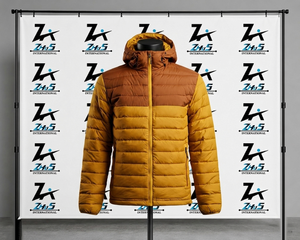 Men's Color Blocking Puffer <b>Jacket</b> Hooded Zipper Closure Windproof Winter Wear Polyester Wadding Casual Style Puffer <b>Jacket</b> - Product Image 3