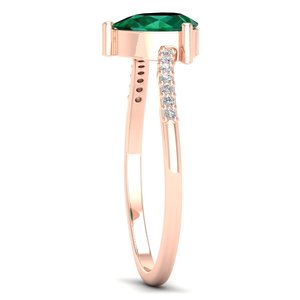 Anillo REYES de Diseño Clásico con Corte de Pera y Gema Esmeralda de 0.75 Quilates en Plata de Ley 925, Certificado GRA, Moissanita, Regalo de Boda, Joyería - Product Image 3