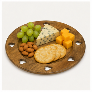 Assiettes de présentation en bois de manguier artisanales en gros avec découpe en forme de cœur – Décoration de table et vaisselle rustiques écologiques pour mariage - Product Image 4