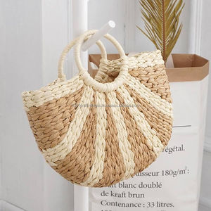 กระเป๋าถือหญ้าทะเลสานเป็นมิตรต่อสิ่งแวดล้อมปรับแต่งได้จากเวียดนามผู้ผลิตกระเป๋าผักตบชวาทำด้วยมือแบบยั่งยืน - Product Image 2