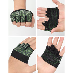 Gants de fitness pour la musculation, antidérapants, absorbant les chocs, en néoprène, avec grip rembourré, respirants, à doigts courts - Product Image 5