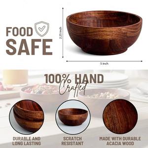 Grand saladier en bois massif pour salade, fruits, pâtes, décoration rustique de table de cuisine style ferme - Product Image 3