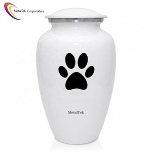 Custom Paw Print Pet Cremation Urn Aluminum Metal Memorial Ashes <b>Container</b> for Dogs Cat Funeral Keepsake <b>Small</b> Medium Large Urns - Product Image 1