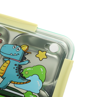 Boîte à bento en acier inoxydable 304 sans BPA, compatible micro-ondes et lave-vaisselle, avec couvercle, boîte à lunch pour enfants d'âge scolaire