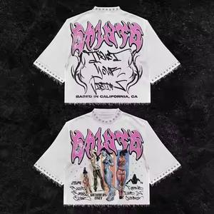 Camiseta de malla holgada para hombre, estilo urbano, ligera, de verano, con estampado de números, informal, con cuello en V, de manga corta - Product Image 6