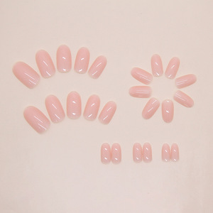 24 Uñas Acrílicas de Estilo Francés con Pegamento, Color Rosa <span class=keywords><strong>Nude</strong></span>, Forma de Almendra, para las Puntas de los Dedos - Product Image 4
