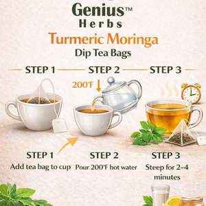 Sachets de thé bien-être Moringa Curcuma Couleurs vibrantes et parfum épicé Ingrédients à base de plantes pures Sans sucre ajouté - Product Image 4