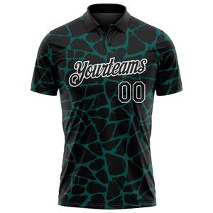 Premium Custom Golf Polo <b>Shirt</b> Black <b>Geometric</b> Design Breathable Short Sleeve OEM ODM Manufacturer Wholesale <b>Shirt</b> - Product Image 2