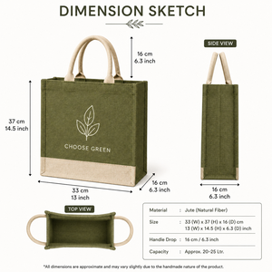 Bolsa de Yute Ecológica Mediana AMANI con Logotipo Personalizado, Asa de Hombro Reutilizable para Compras y Regalos, 33x37x16cm (Bengala Occidental) - Product Image 2