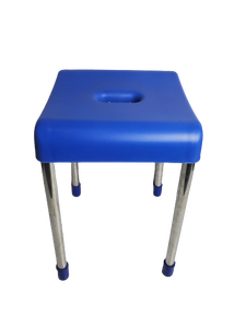 Taburete moderno de aluminio con patas de acero 34x22x30cm otomano para uso doméstico o almacén - Product Image 4