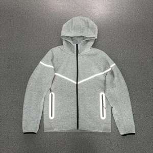 Sweat-shirt noir oversize décontracté à fermeture éclair, col montant tricoté, anti-plis, doublé, imprimé numérique, streetwear, automne, 100 % coton - Product Image 2