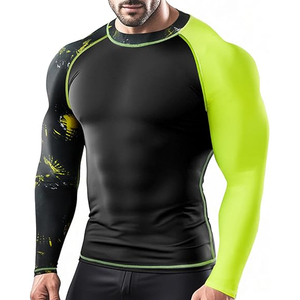 Men Sports Long Sleeve Rash Guard <b>Compression</b> <b>Shirt</b> Graphic Print UV Protection Quick Dry OEM Manufacturer - Product Image 1