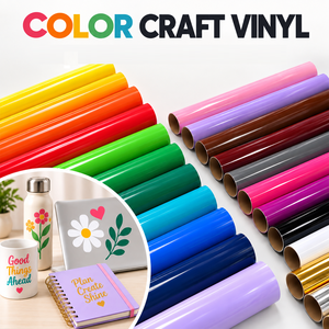สติกเกอร์ไวนิล PVC สีสันสดใสแบบม้วน สำหรับงานประดิษฐ์ DIY ตกแต่ง การ์ดทำมือ สมุดภาพ สมุดบันทึก ตัดไดคัท ตกแต่ง - Product Image 1