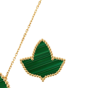 Ensemble de bijoux en malachite plaqué or 24 carats Green Gold, collier, boucles d'oreilles et bracelet en forme de feuille de lierre, élégant, pour femmes, cadeau de luxe et tendance - Product Image 2