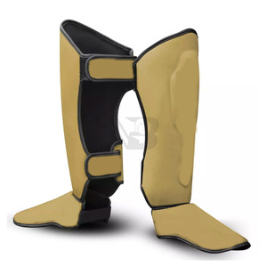 Nouvel Arrivage Protège-tibias et protège-pieds en cuir de haute qualité pour l'entraînement MMA, Muay Thai, Kickboxing, personnalisables, légers, professionnels, en métal - Product Image 4