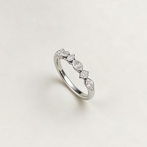 Bague de fiançailles en argent sterling 925 et or blanc 10K/14K avec diamant marquise de 0,50 ct cultivé en laboratoire, bague empilable délicate en or, alliance de mariage - Product Image 6