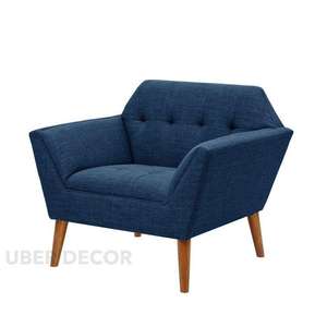 Maelle Mid-Century Modern Lounge <b>Chair</b> Hexagonal-Shaped with Wooden Legs Wide <b>Accent</b> <b>Chair</b> <b>for</b> <b>Living</b> <b>Room</b> - Product Image 6