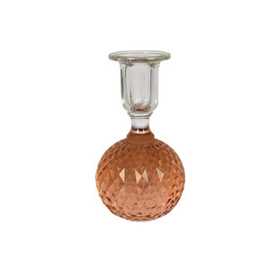 Porte-bougie cylindrique en verre résistant à la chaleur, fait main, écologique, tendance, avec piédestal en métal pour une décoration de table luxueuse - Product Image 4