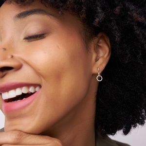 Pendientes Geométricos Circulares con Diamantes Cultivados en Laboratorio, Diseño Moderno, Oro de 18k, Joyería Fina para Mujer, Certificación IGI, Micro - Product Image 2