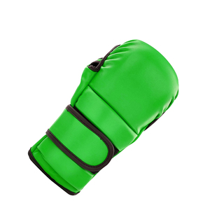 Lightweight MMA <b>Gloves</b> Adult <b>Green</b> Color Martial Arts Wear Genuine <b>Leather</b> Adjustable Straps Hook Loop Closure - Product Image 6