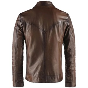 Chaqueta de cuero marrón vintage Drifter para hombre - Product Image 2
