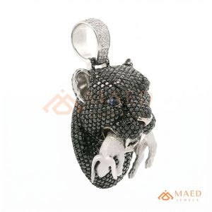Collar Hip Hop de Plata 925 con Colgante de Pantera Negra y Moissanita para Hombre, Estilo Miami Drip con Dijes de Animales Iced Out - Product Image 6