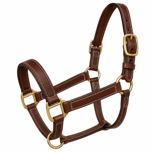 Harnais pour cheval pour l'écurie et l'entraînement, harnais classique en cuir, design de logo personnalisé, course d'endurance, équitation - Product Image 2