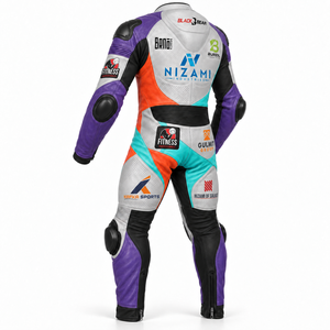 Traje de Motocicleta de Cuero Personalizado Directo de Fábrica, Resistente al Agua, con Protección CE, Equipo de Carreras de Motocicleta OEM BMS-0039 - Product Image 4