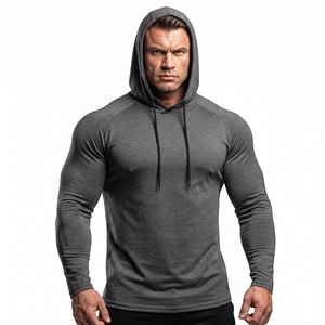 Men Spandex Polyester Pullover Hoodie Gym Fitness Hooded Top Slim Fit Men <b>Workout</b> <b>Hoodies</b> Eco-Friendly Men Sportswear Hooded Top - Product Image 1