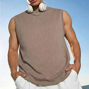 Débardeurs en coton pour hommes, décontractés, effet délavé, coupe ample, légers et respirants, pour l'entraînement et la plage en été - Product Image 3