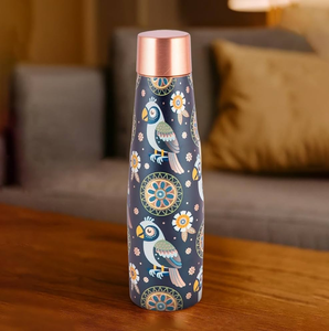 Bouteille d'eau en cuivre imprimée émail pour boissons et jus – Bouteille de santé ayurvédique en cuivre pour les bienfaits de l'eau – Vaisselle et bouteilles - Product Image 5