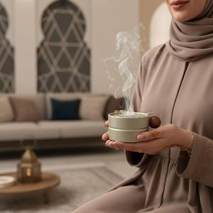 Quemador de incienso árabe de lujo, quemador de incienso de metal con tapa, quemador de fragancias moderno para el hogar, regalo para Ramadán y Eid. - Product Image 1