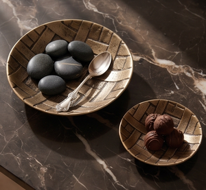 Ensemble d'articles de table contemporains minimalistes en or, avec texture sculpturale, pour cuisine et salle à manger - Product Image 3