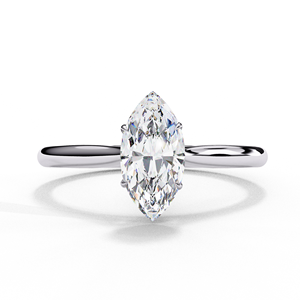 Anillo de Diamantes con Corte Marquesa, Plata 925, Engaste Invisible, Joyería de Compromiso y Boda para Mujer - Product Image 3