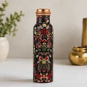 Royal Look Enamel Sticker Applied <b>Copper</b> <b>Water</b> <b>Bottle</b> Multicolor Decoration <b>Copper</b> <b>Bottle</b> At Inexpensive Price - Product Image 2