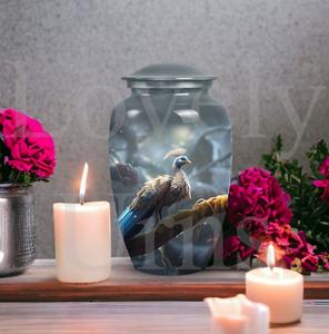 Urna funeraria grabada con diseño de pavo real bailarín para guardar cenizas, urna conmemorativa para cenizas humanas, recuerdo decorativo. - Product Image 6