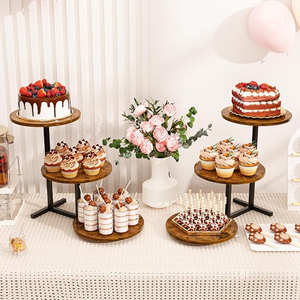 <b>3</b> <b>Tier</b> Cupcake Tower <b>Stand</b> Cupcakes, Wooden Tiered Tray <b>Stands</b>, Display Cup <b>Cake</b> Dessert Tower <b>Cake</b> <b>Stand</b> - Product Image 4