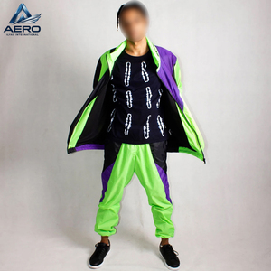 Conjunto Deportivo Cortavientos Impermeable Color Verde Neón, Traje de Nylon para Entrenamiento y Jogging, Ropa Casual, Precio al por Mayor - Product Image 5