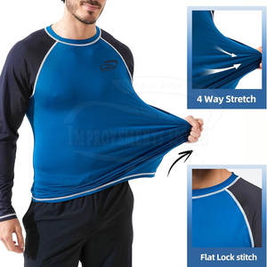 El mejor producto más vendido Hombres Rash Guard Manga larga Hombres Rash Guard Color sólido Hombres Rash Guard - Product Image 3